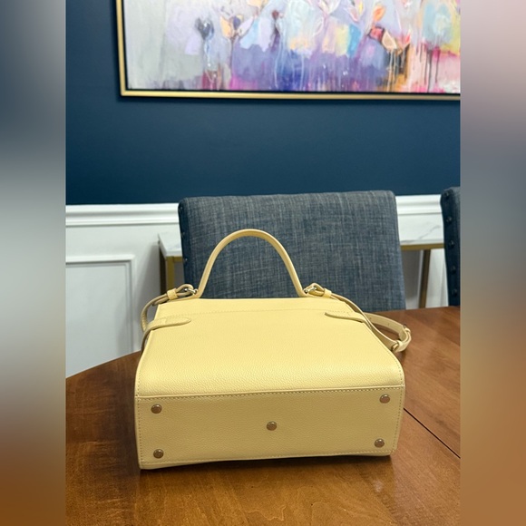 Le Tanneur Medium Emilie Handbag with Double Flap - Yellow - Picture 6 of 10